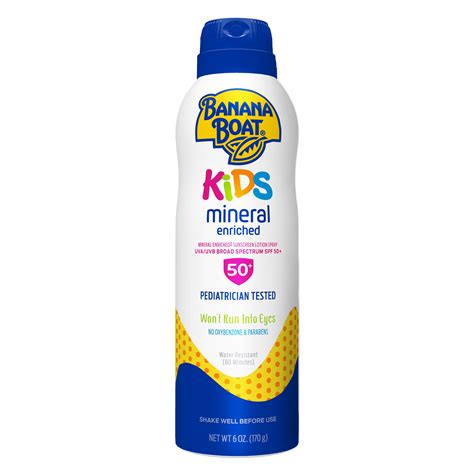 Banana Boat Kids Mineral Enriched Sunscreen Spray SPF 50+, 6 oz ...