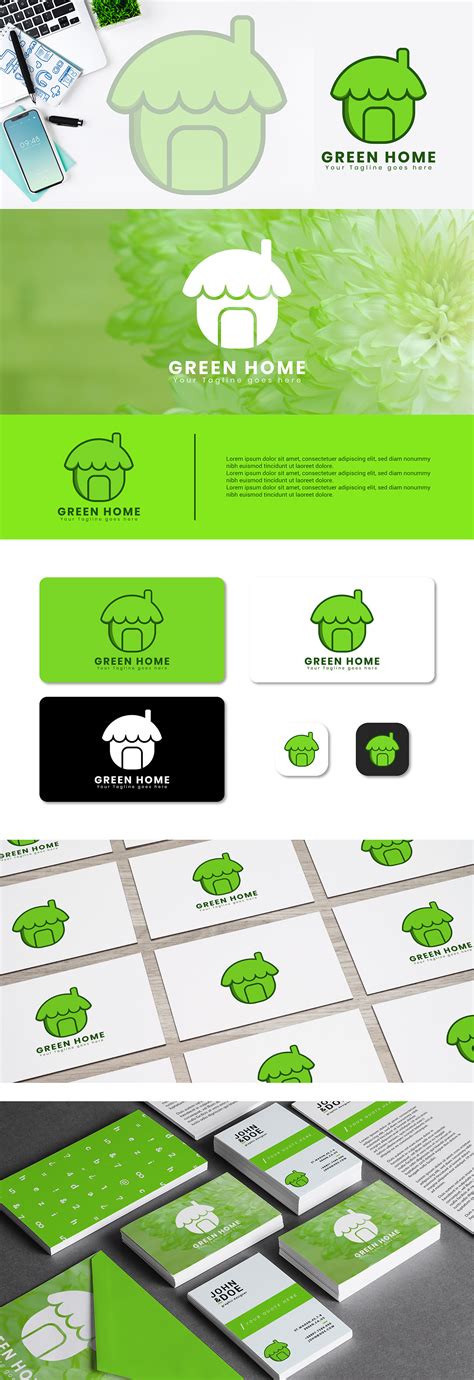 Green Home Logo Design on Behance