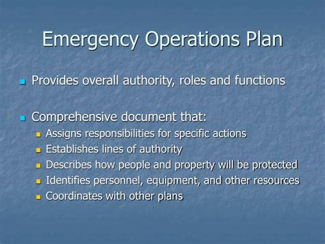 Emergency Operations Plan Template