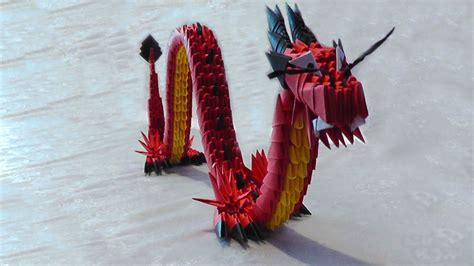 How to make a red Chinese dragon. 3D origami tutorial (instruction) - YouTube