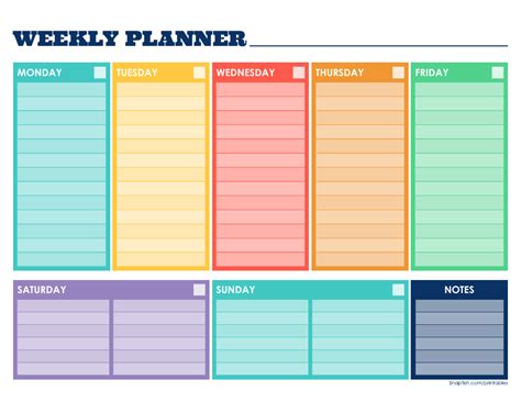 Weekly Planner Printable PDF Sheets