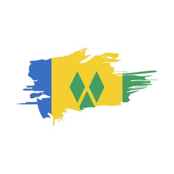 St Vincent Grenadines Flag Brush Stroke Clipart Design, St Vincent Grenadines Flag Brush, St ...
