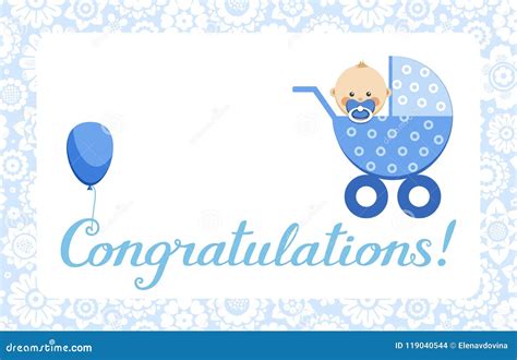 Congratulations Baby Card Cartoon Vector | CartoonDealer.com #109218381