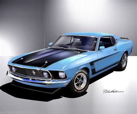 1969 - 1970 Ford Mustang art prints by Danny Whitfield