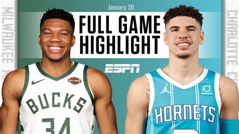 Milwaukee Bucks vs. Charlotte Hornets [FULL GAME HIGHLIGHTS] | NBA on ESPN - YouTube