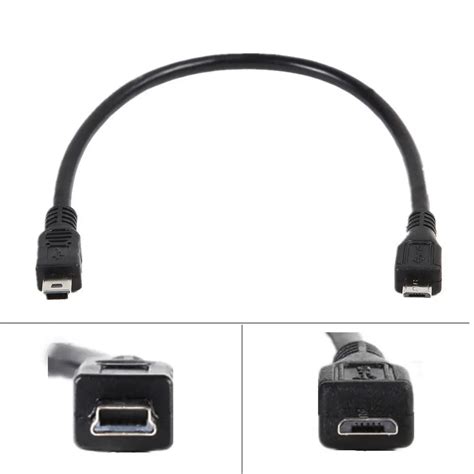 4" 10cm Micro USB Type B male to mini USB Type B male Host OTG Adapter ...