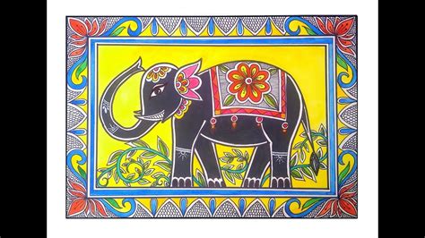 Indian Folk Art Mithila: How To Draw Easy Madhubani Elephant Painting Tu... | Indian folk art ...