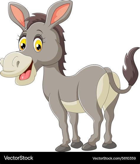 Cartoon donkey smile and happy Royalty Free Vector Image