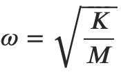 How do you calculate the natural frequency of a spring mass?