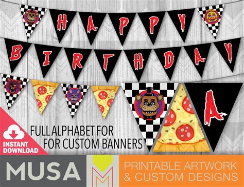 INSTANT DOWNLOAD / printable / FNAF full alphabet party banner | Etsy