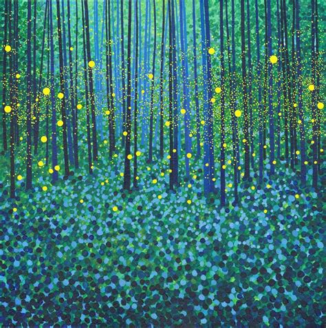 Forest Fireflies card | Firefly painting, Firefly art, Forest drawing