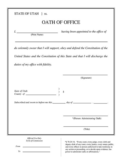 Oath Of Office Sample