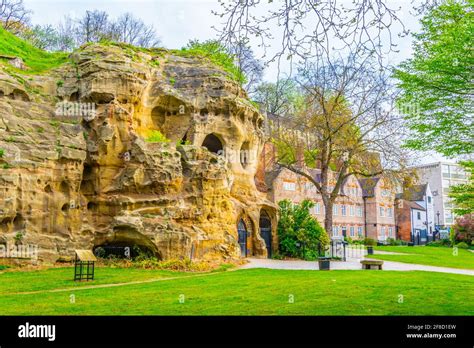 View of caves under the nottingham castle, England Stock Photo - Alamy