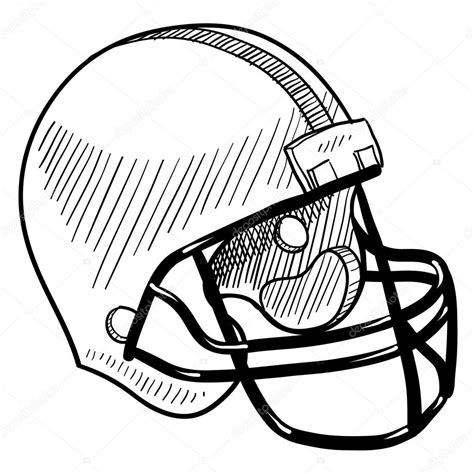 Drawings: drawing of a football helmet | Football helmet sketch — Stock Vector © lhfgraphics ...