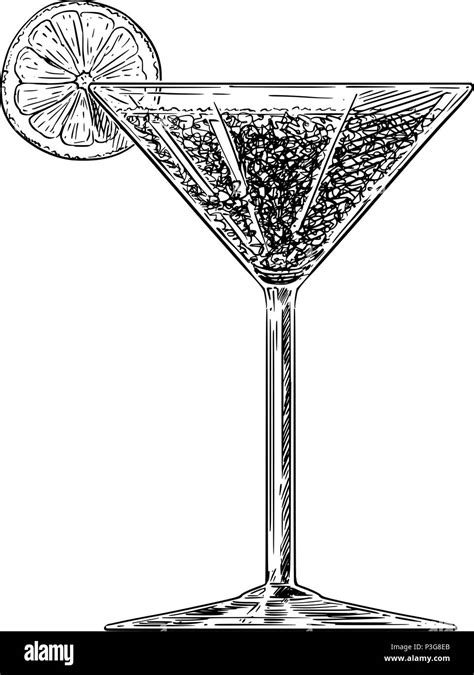 Drawing Cocktail Glass - Cocktail Glass Icon. Drink Design. Vector ...