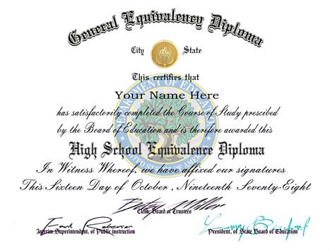 Diploma Certificates GED Novelty Diplomas Created From Real ...