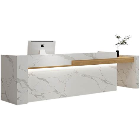 White marble reception desk modern reception counter for hotel use for sale