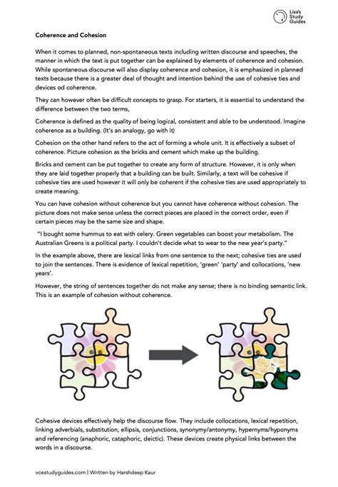 Coherence and Cohesion | Lisa's Study Guides