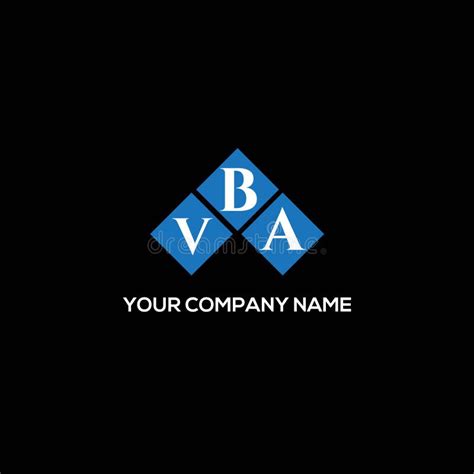 VBA Letter Logo Design on BLACK Background. VBA Creative Initials Letter Logo Concept Stock ...