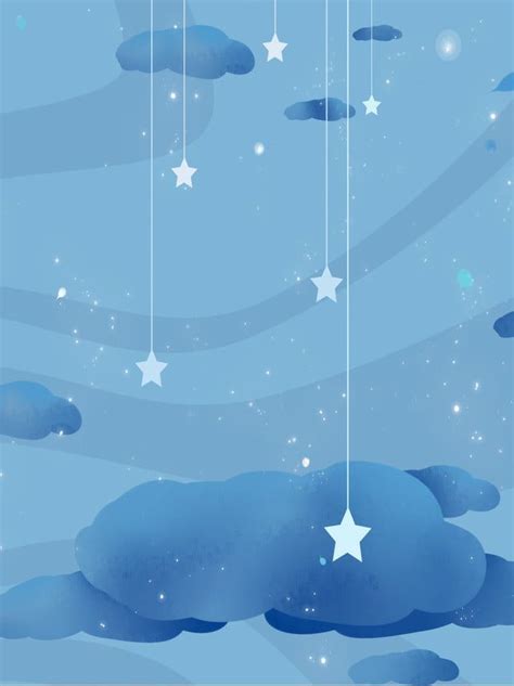 Hand Drawn Cartoon Blue Fantasy Starry Sky Ad Background | Blue background images, Cartoon ...