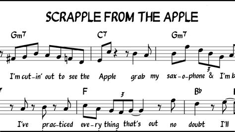 "Scrapple from the Apple" with Lyrics/Words on Head & Solo - Charlie Parker, Lyrics Anthony ...