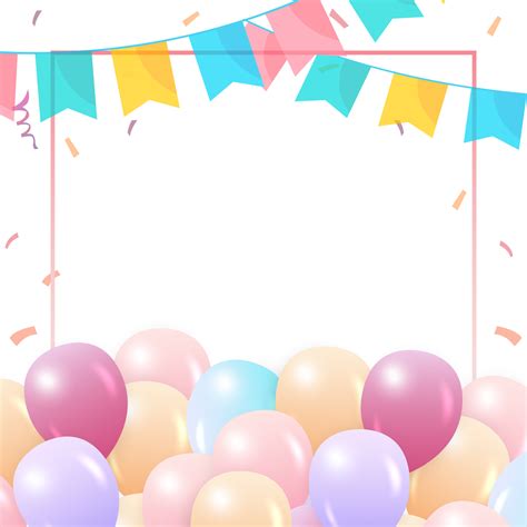 Birthday social media post. Happy birthday frame PNG for social media posts with a lot of ...