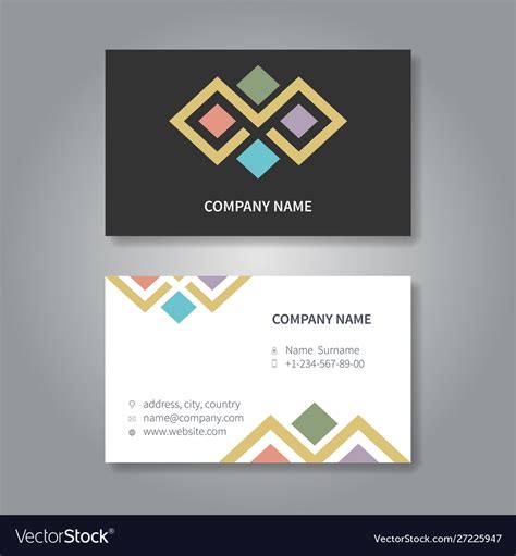 Modern geometric business card design template Vector Image