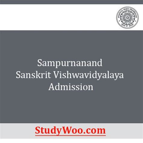 Sampurnanand Sanskrit University – SSVV Admission 2021-22: Application Form, Last Dates ...