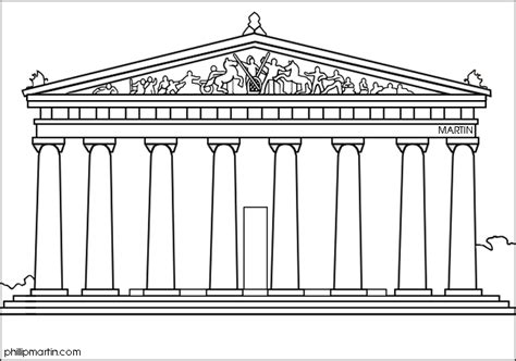 Ancient Greek Parthenon Drawing