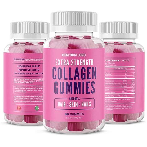 Oem Nutrition Vitamin C&e Collagen Gummy Vitamin Beautify Skin Peptide Raspberry Healthcare ...