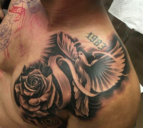 101 Amazing Dove Tattoo Designs You Need To See! | Chest tattoo men ...