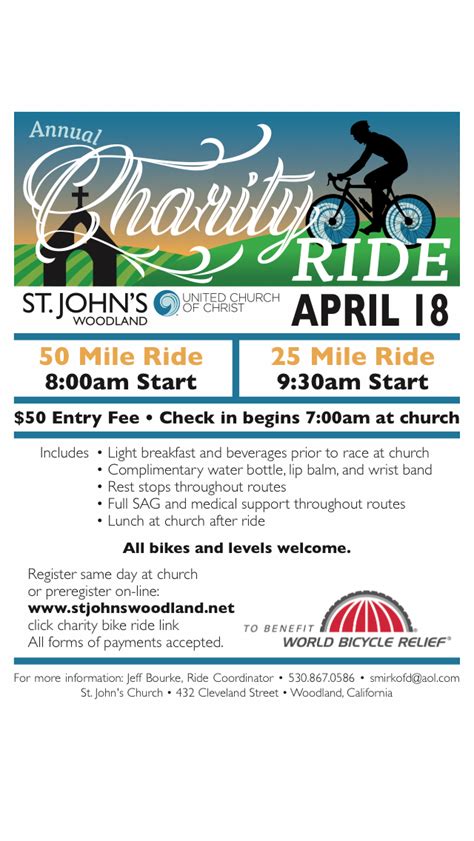 Charity Cycle Ride - ST. JOHN'S UCC | WOODLAND, CA