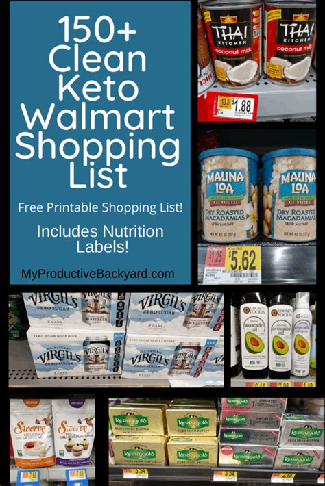 150+ Clean Keto Walmart Shopping List - My Productive Backyard