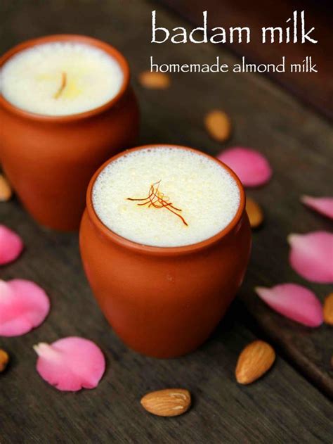 badam milk recipe | almond milk recipe | badam doodh recipe