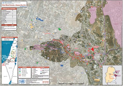 West Bank closure - Hebron (Old City) - OCHA map - Question of Palestine