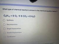 Answered: What type of chemical reaction is shown… | bartleby