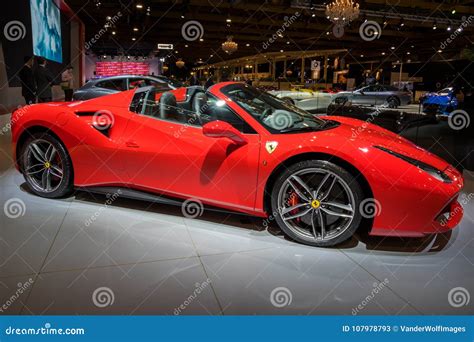 Ferrari 488 GTB Spider Sports Car Editorial Stock Photo - Image of fast ...