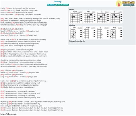 Chord: Money - tab, song lyric, sheet, guitar, ukulele | chords.vip