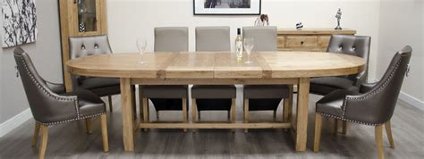 SIGNATURE Solid Oak - Super Oval Twin Leaf Extending Dining Table 210cm - 290cm