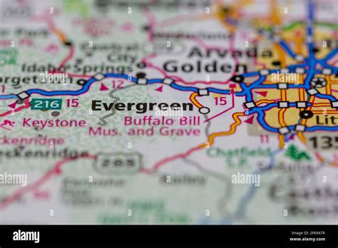 Evergreen colorado map hi-res stock photography and images - Alamy