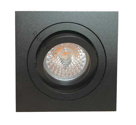 Square recessed downlight black for GU10 LED lamp dimmable - R&M Lighting