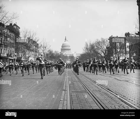 Parade on Pennsylvania Avenue with U.S. Capitol Building in Background, Washington DC, USA ...