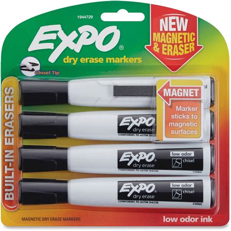 Expo, SAN1944729, Eraser Cap Magnetic Dry Erase Marker Set, 4 / Pack ...