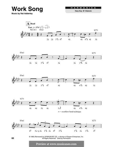 Work Song by J.C. Adderley - sheet music on MusicaNeo