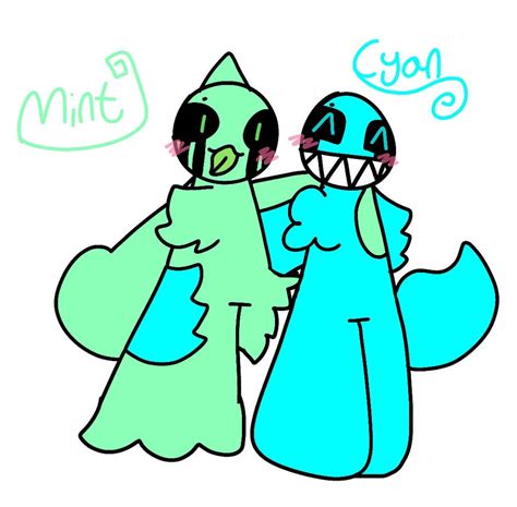 Mint and Cyan! - New Rainbow friends OCS! by doorsforv on DeviantArt