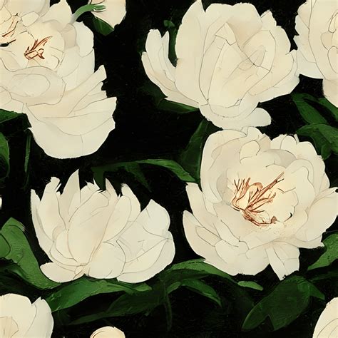 White Peony Painting Graphic · Creative Fabrica