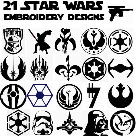 21 Star Wars Insignia Embroidery Designs Pes Xxx Hus Dst | Etsy