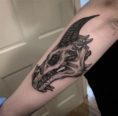 Dragon Skull done by Charles Martin at The Gold Room Tattoo in Columbus ...