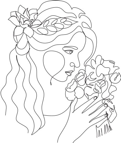 Woman Holding a Bouquet of Flowers Illustration - Icons by Canva Flower ...