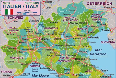 Printable Map Of Northern Italy With Cities